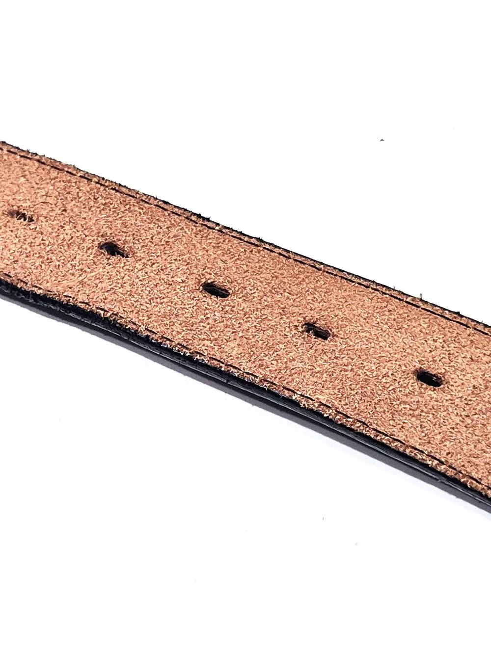 TexTan VTG Black Leather Belt Strap Sz 40 Aztec Southwestern Stitched Inset USA